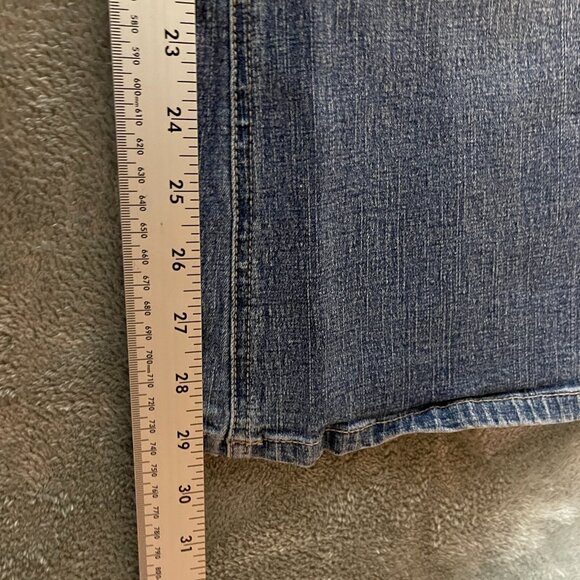 Vtg Let Me B Y2K Women Hip Hop Mid Rise Stretch Flared Blue Denim Jean 16P - Picture 9 of 12